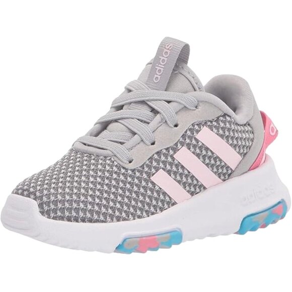 adidas Baby Racer TR 2.0 Running‎ Shoe in Gray/Pink - Size 4K - Picture 1 of 8
